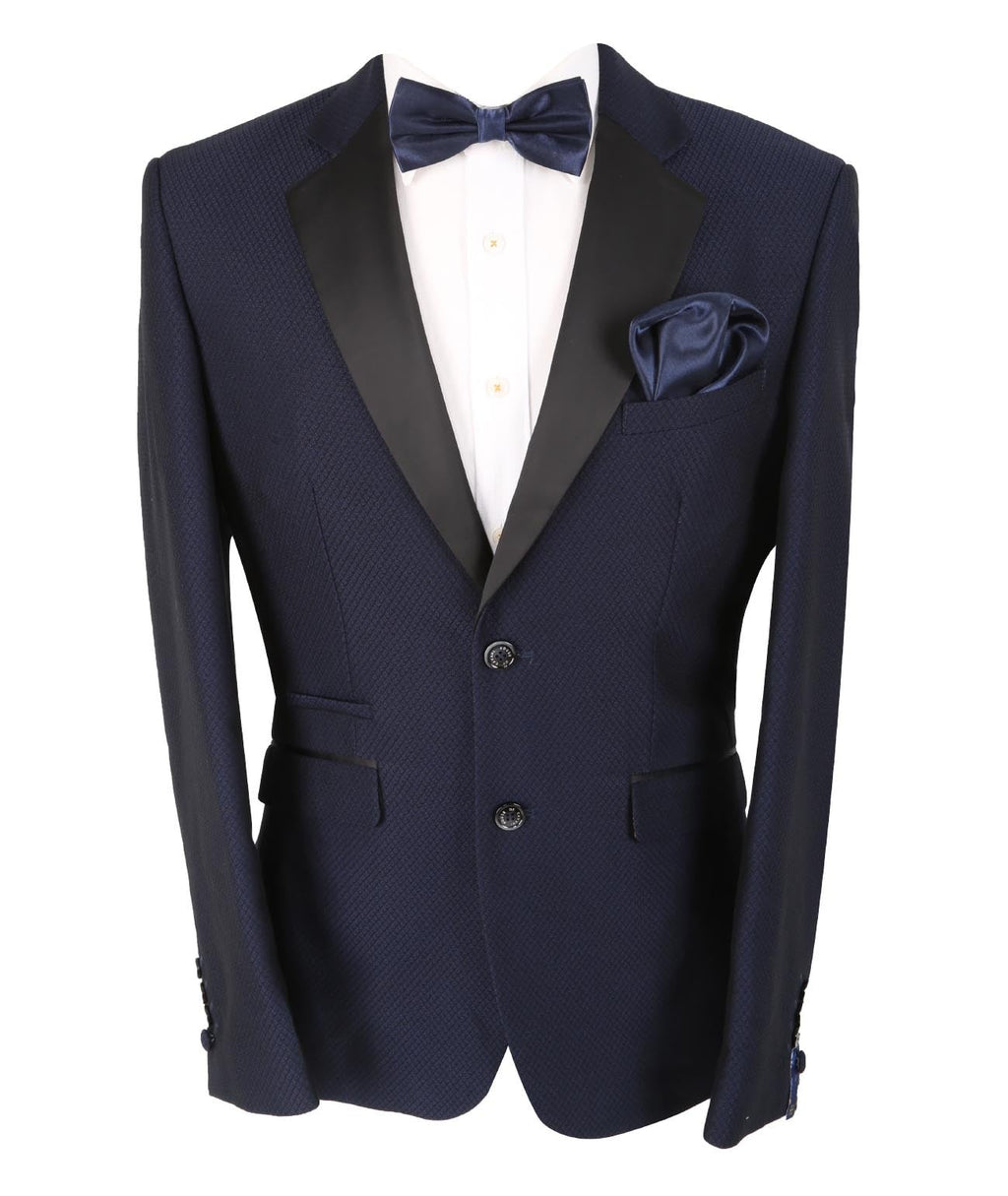 MYERS Navy Blue Men's Slim Fit Suit
