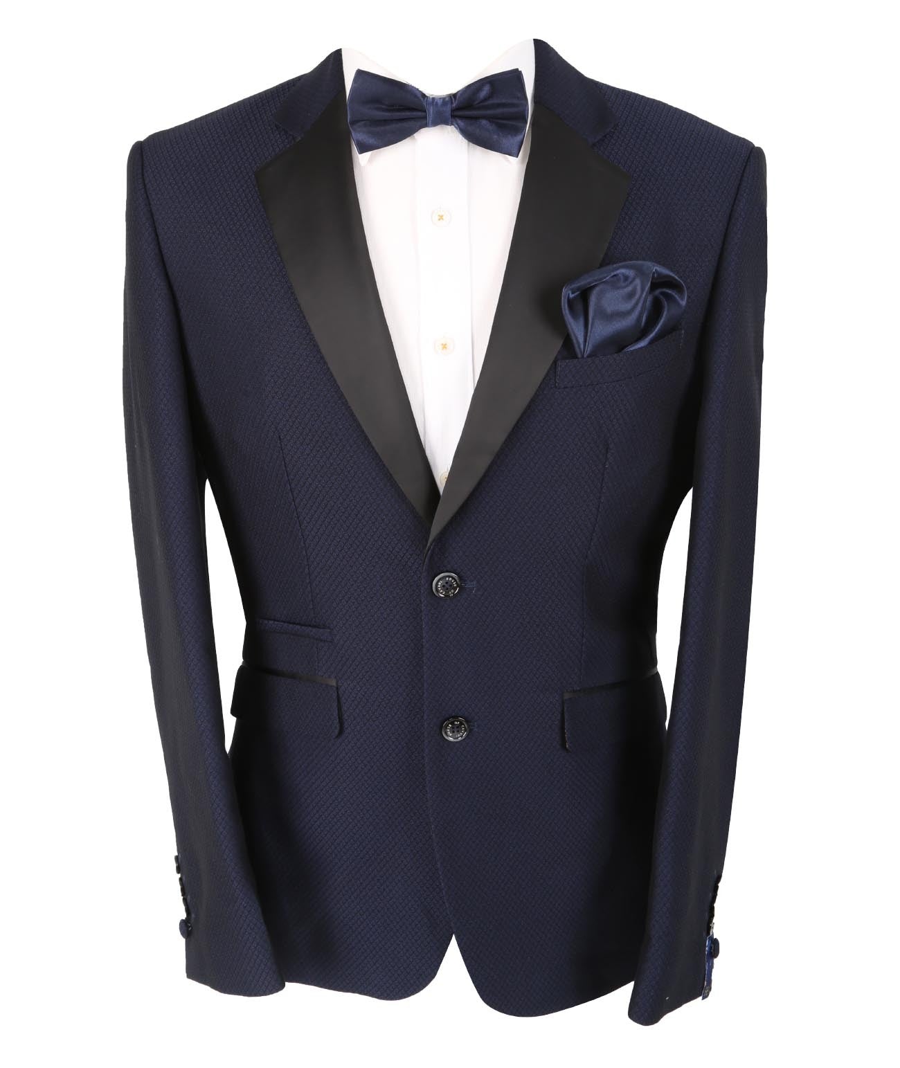 MYERS Navy Blue Men's Slim Fit Suit
