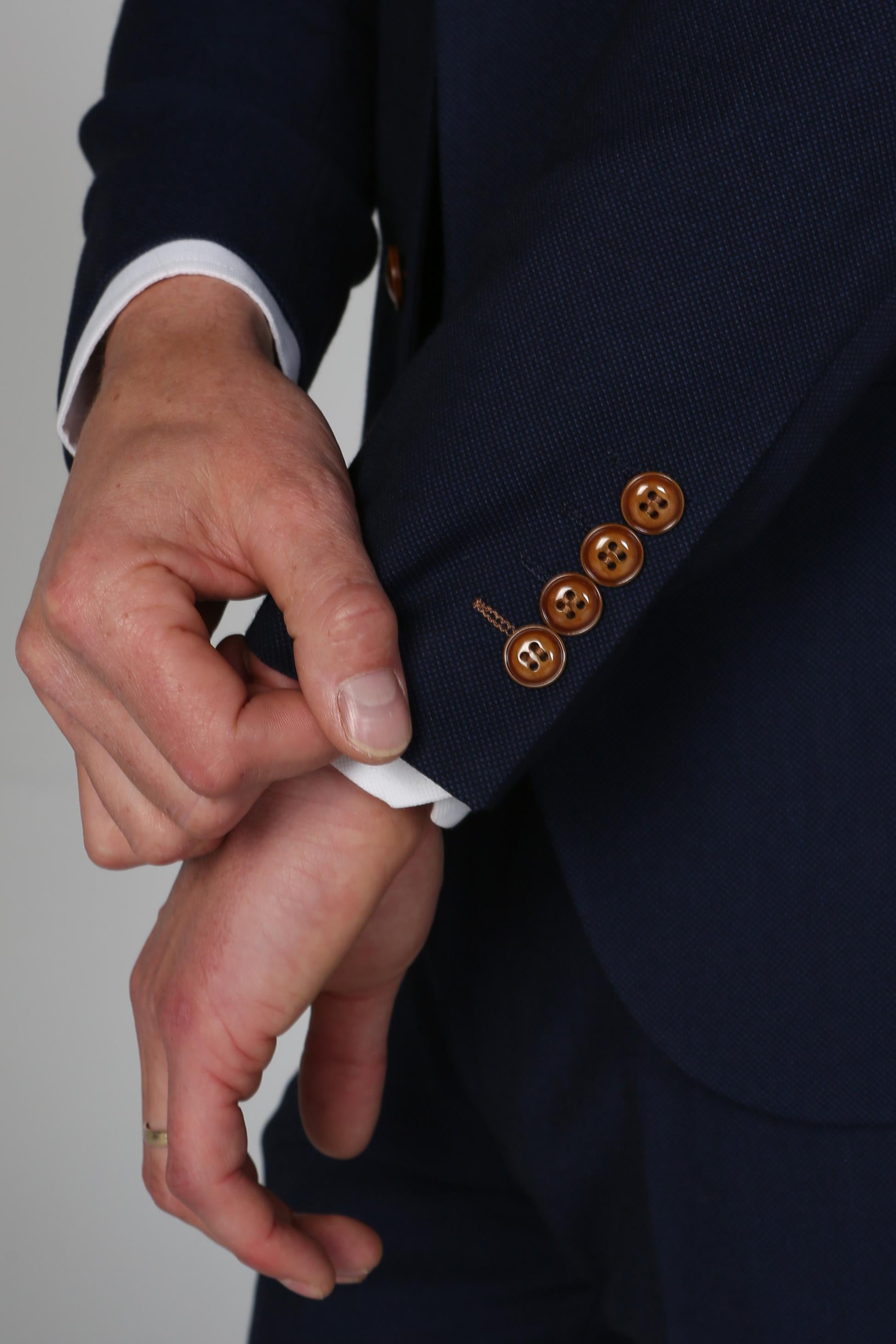 Mens Navy Tailored Fit Suit Jacket MAYFAIR
