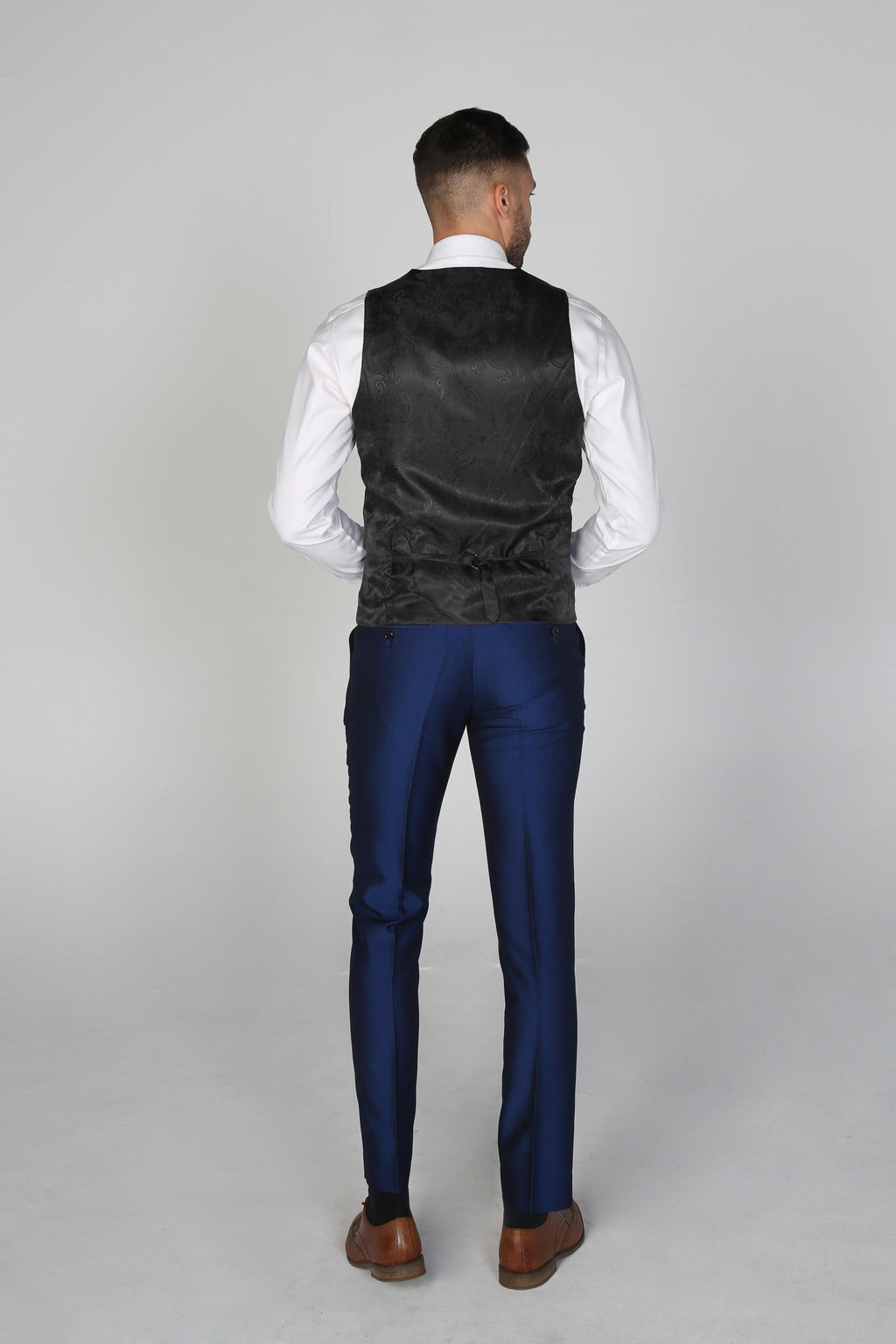 KINGSLEY Men’s Tailored Fit Royal Blue Sheen Suit