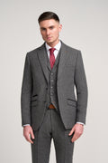 COSMO Grey Men's Herringbone Tweed Suit