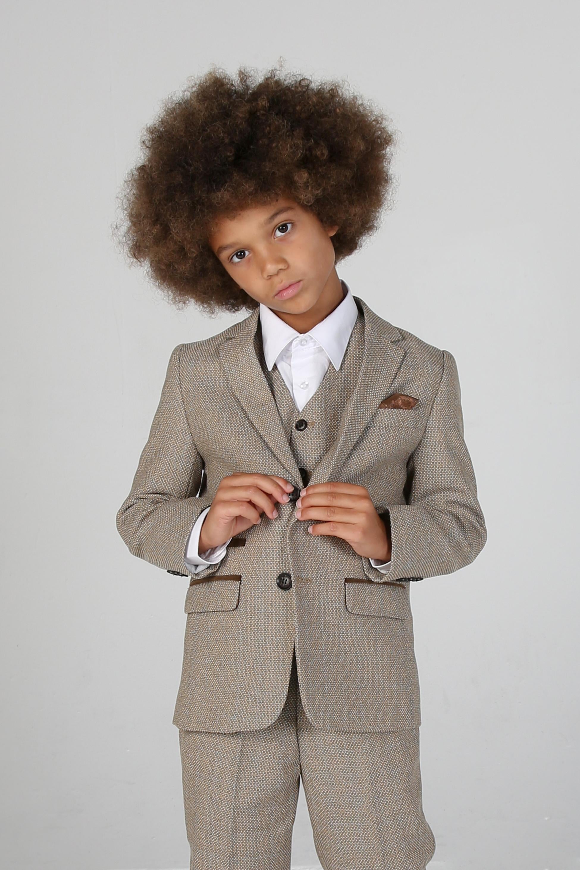 boys’ 3-piece tweed pageboy tailored fit wedding suit