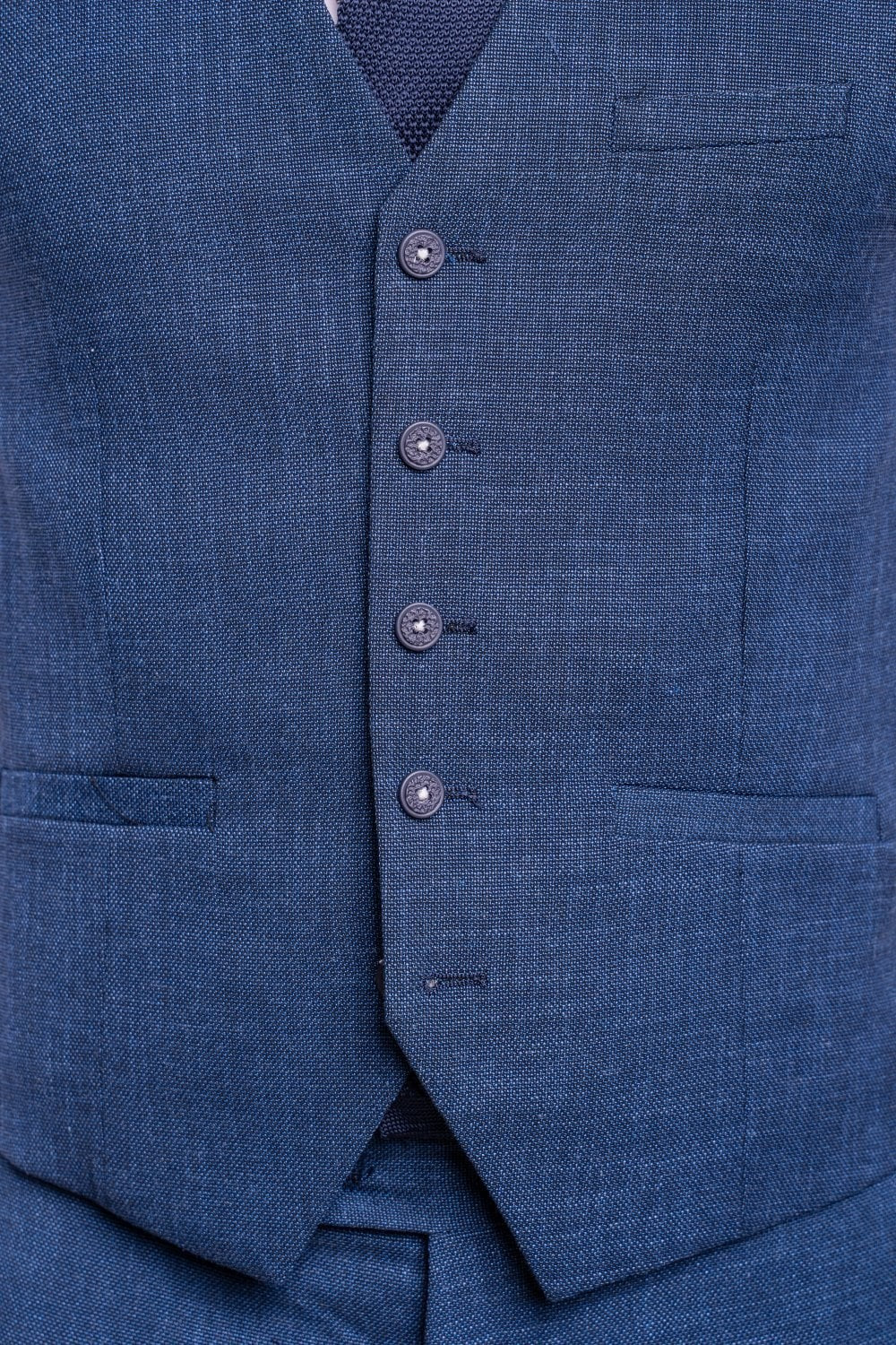 Mens Blue Slim Fit Formal Waistcoat MIAMI