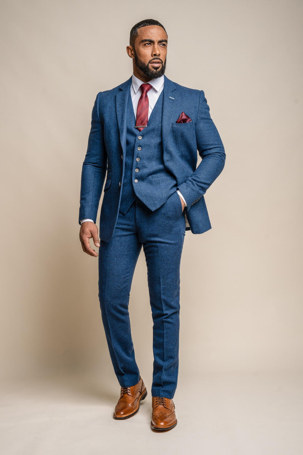 Slim Blue Suit for Men – Blue