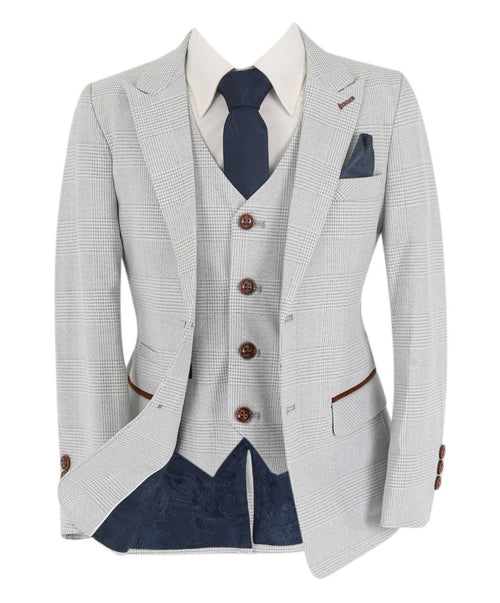 Boys‚ Plaid Check Suit Tailored Fit   |SIRRI Boys Formall Wear