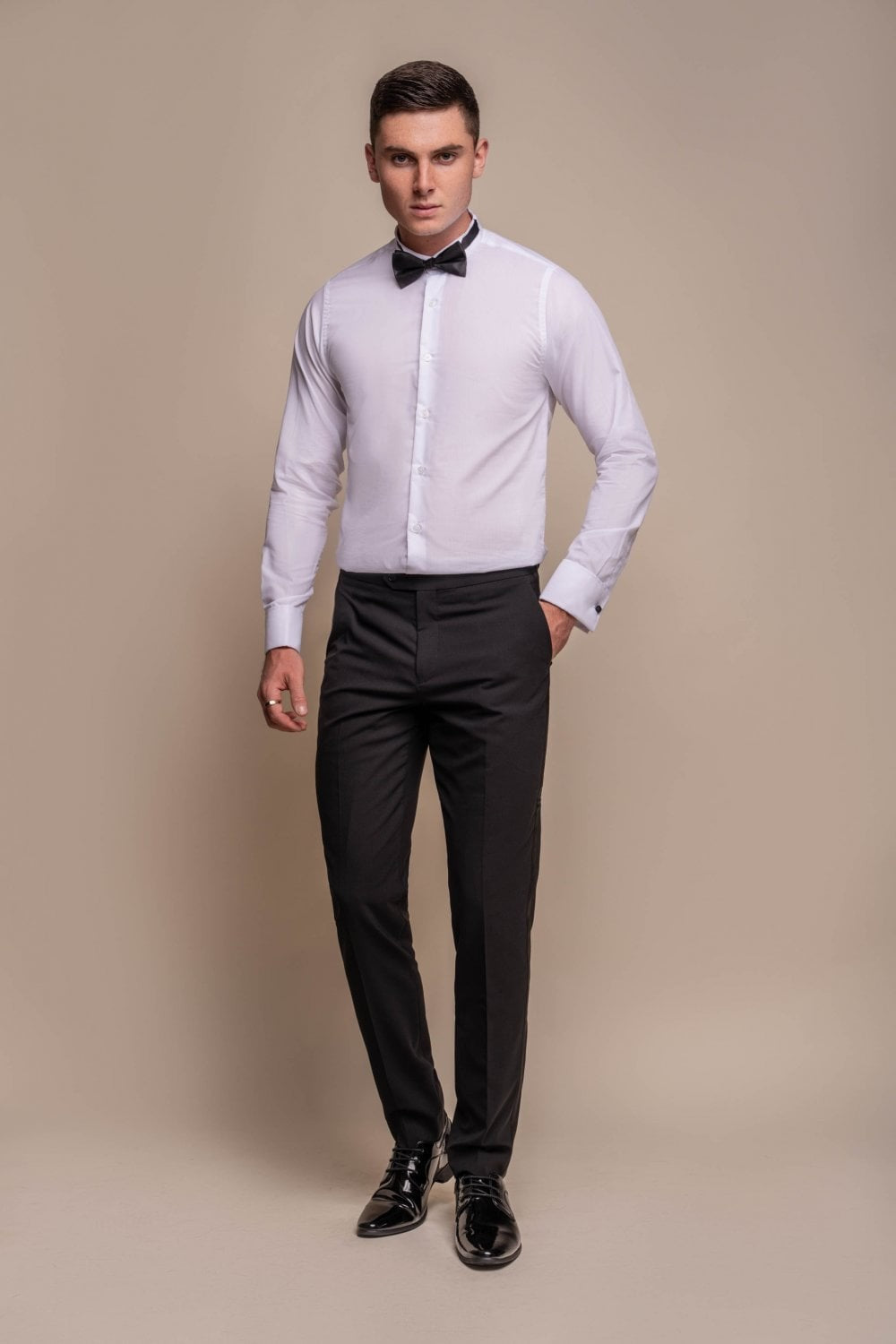 ASPEN Black Men's Slim Fit Wool Blend Tuxedo Dinner Suit