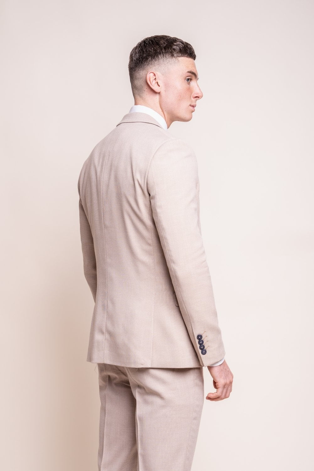 MIAMI Beige Men's Slim Fit Formal Suit