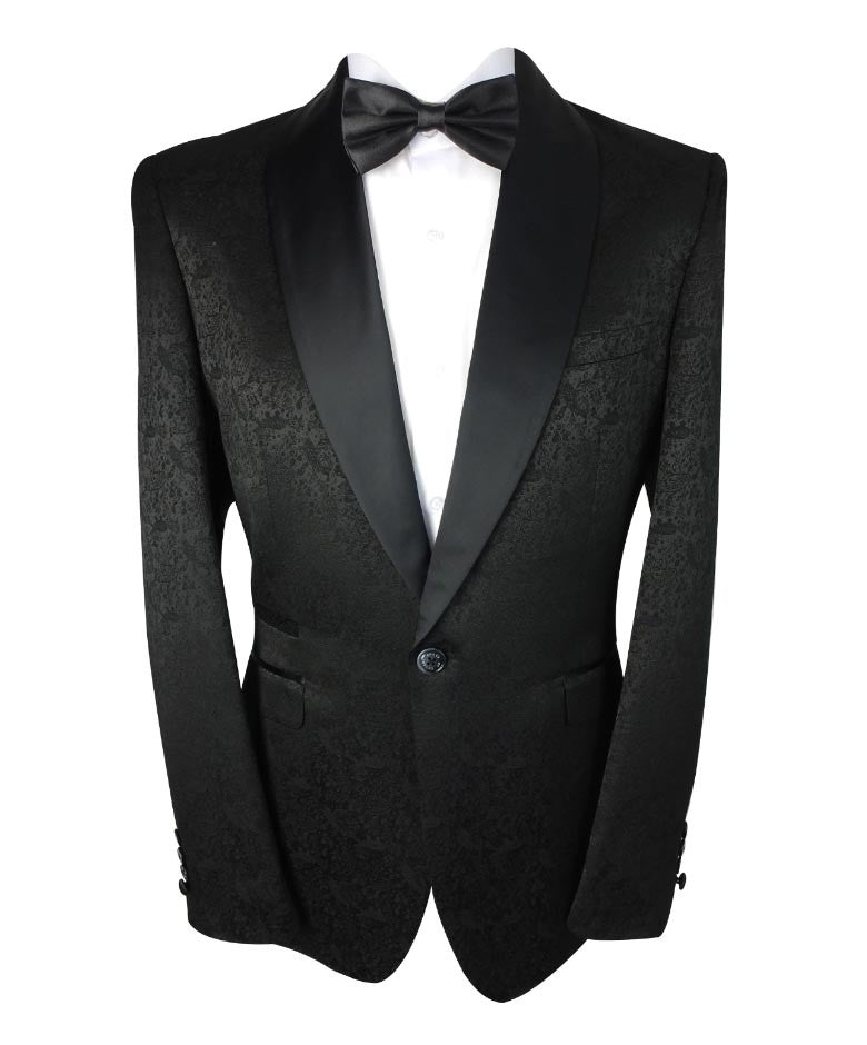 Bella Black Men's Slim Fit Tuxedo Shawl Lapel Suit
