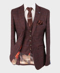 Vintage style slim fit tweed blazer on male model