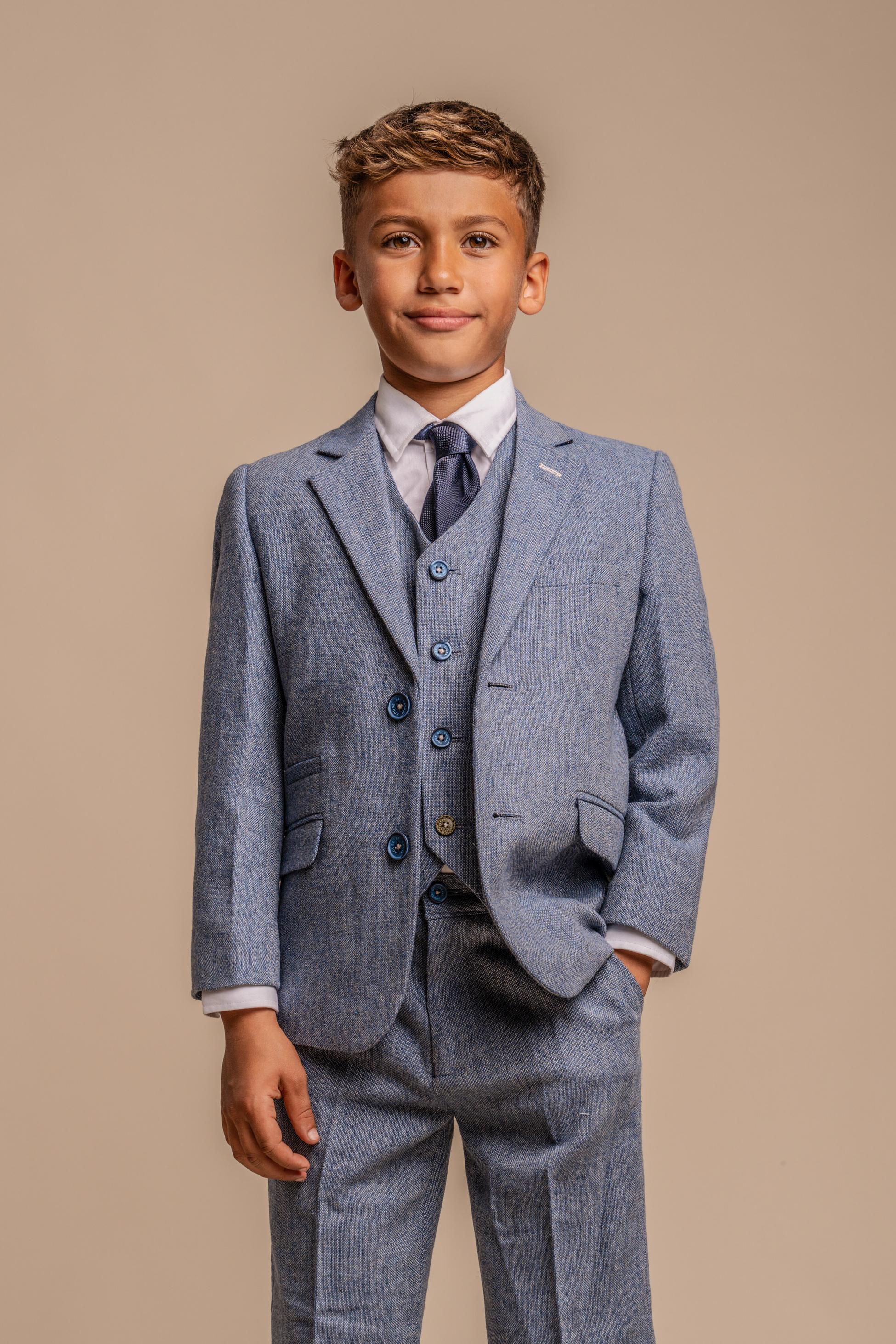 Slim Blue Suit for Boys – Light Blue