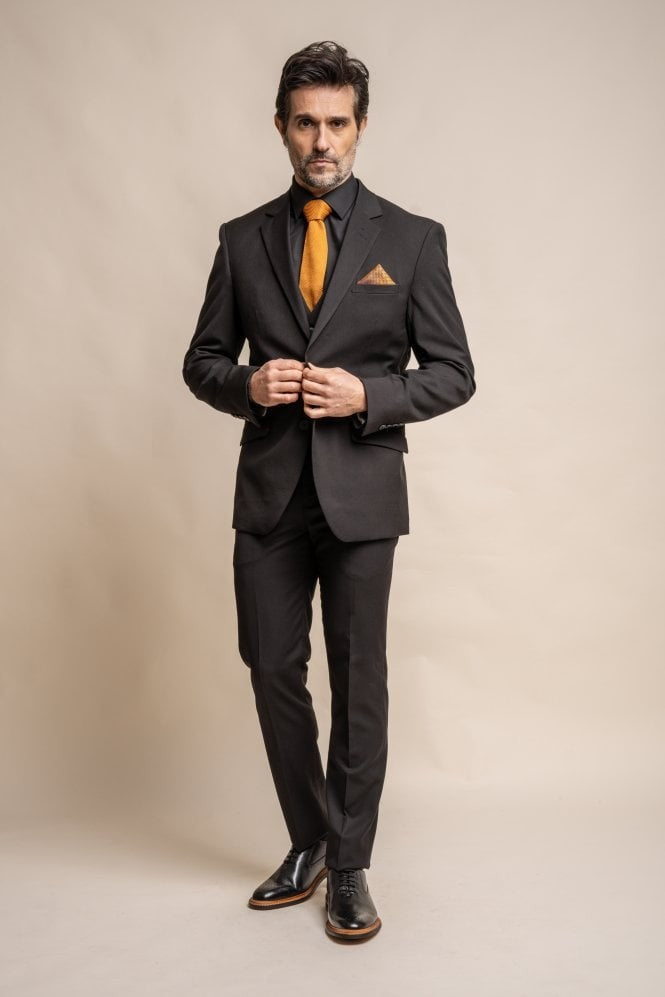 Slim Black Suit for Men – Black