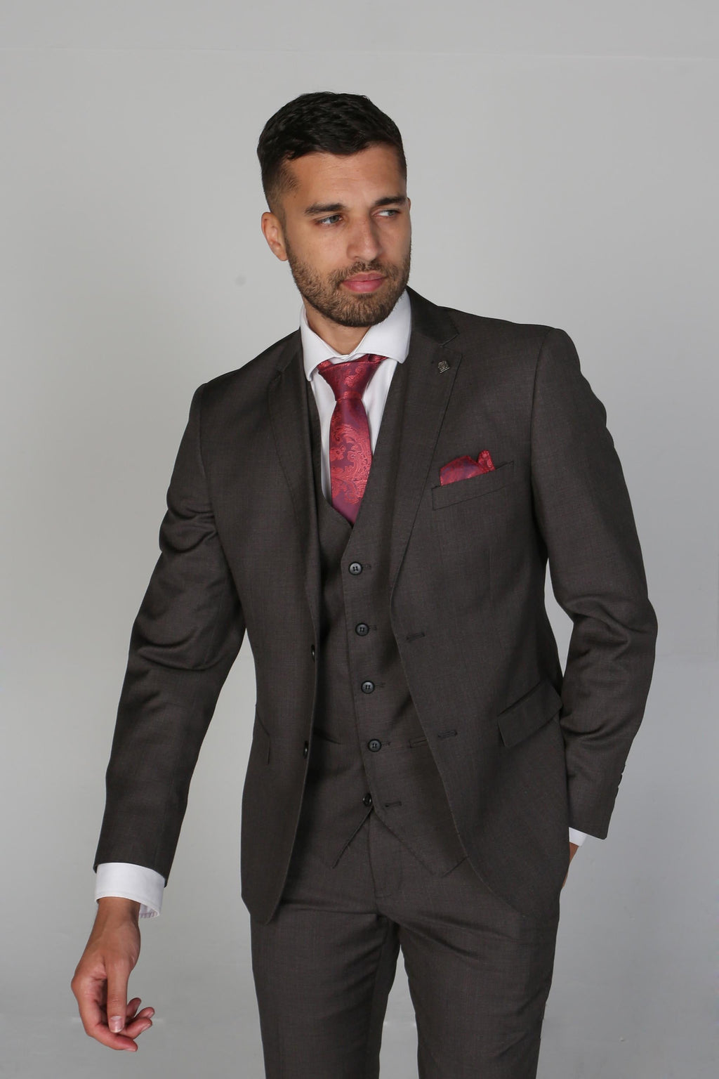 men’s 3-piece formal tailored fit wedding suit set