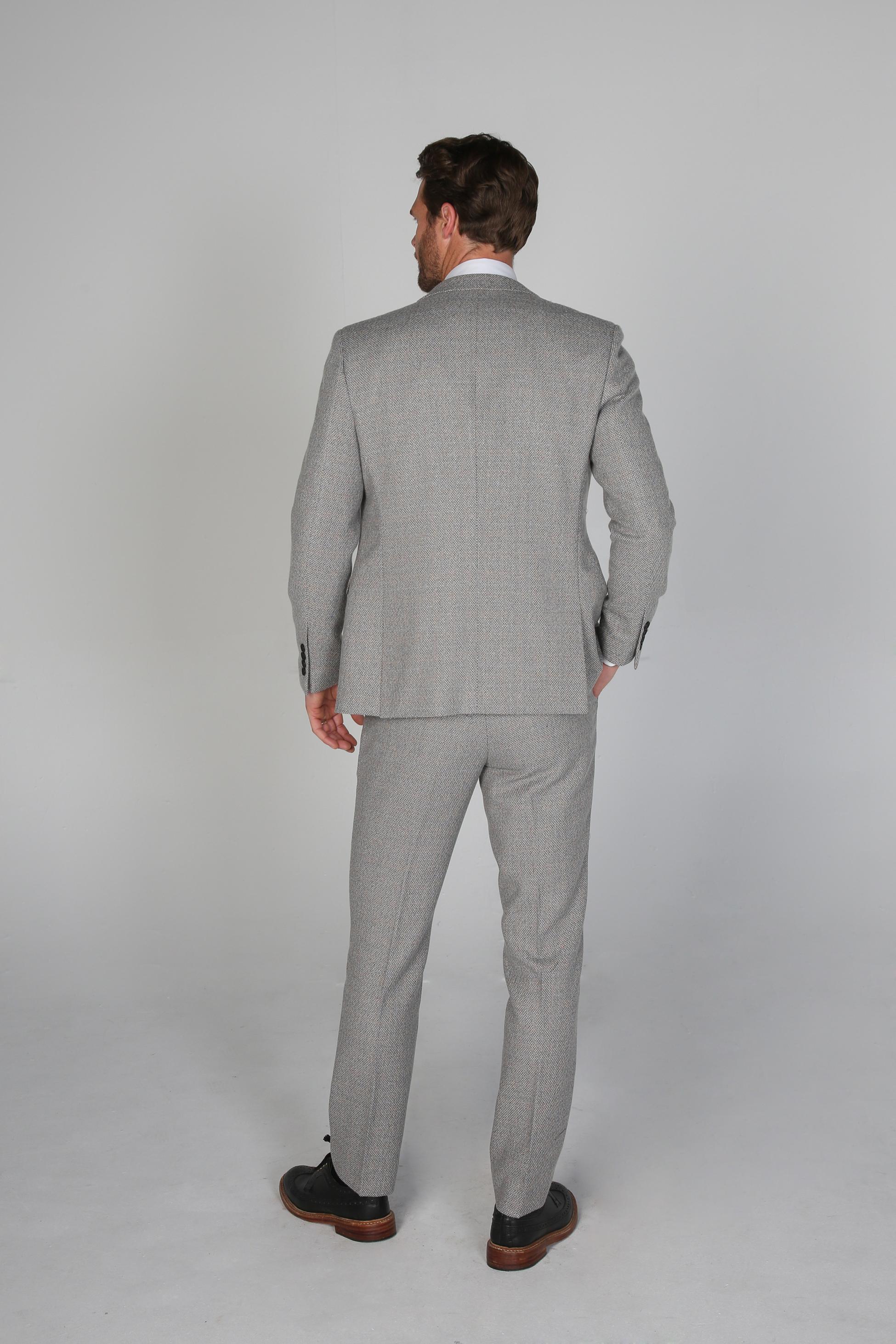 Mens Cream Tweed Like Tailored Fit Formal Suit RALPH