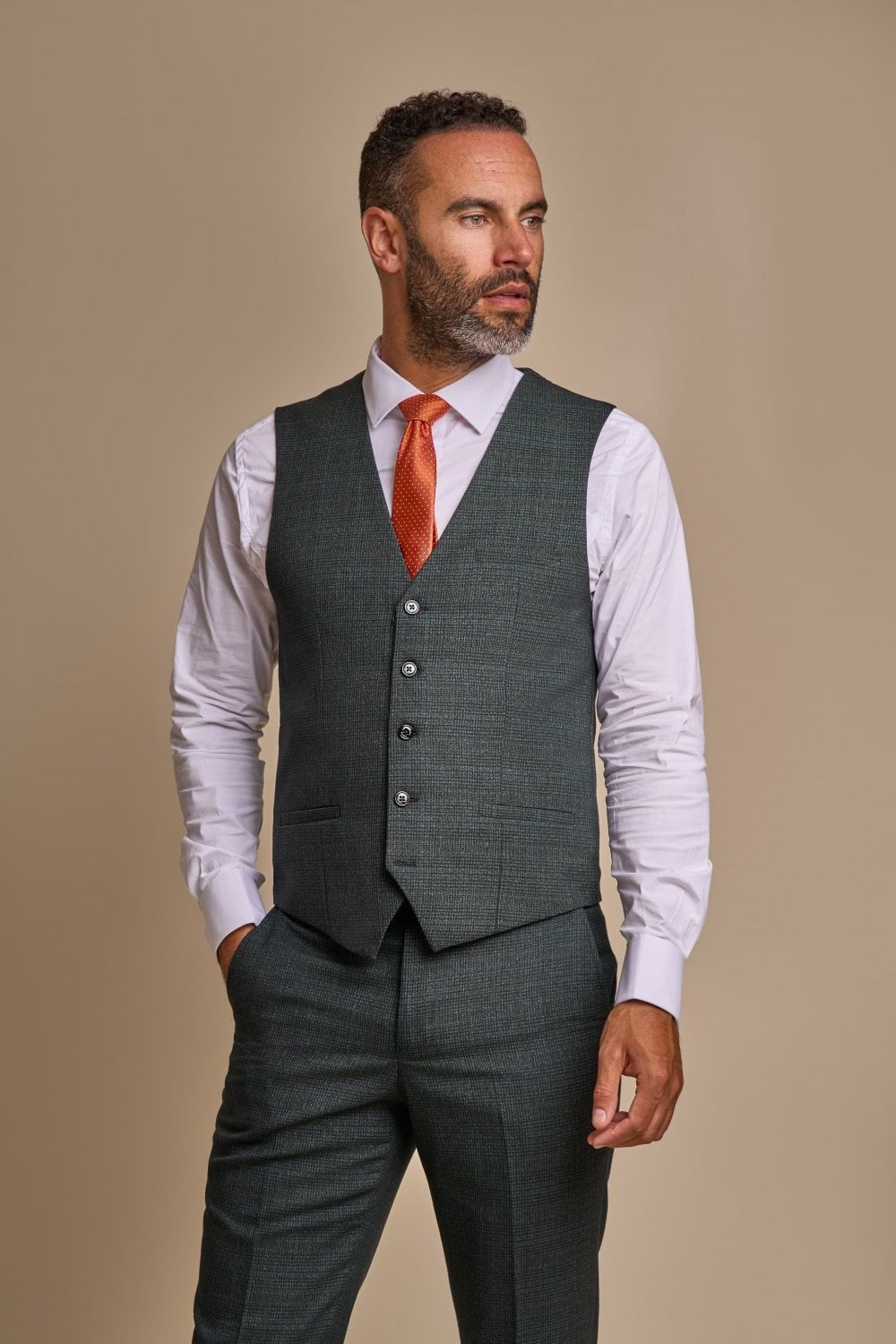 3-Piece Green Suit for Men – Olive Green
