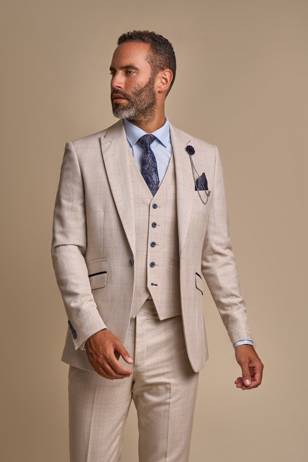 3-Piece Beige Suit for Men – Beige