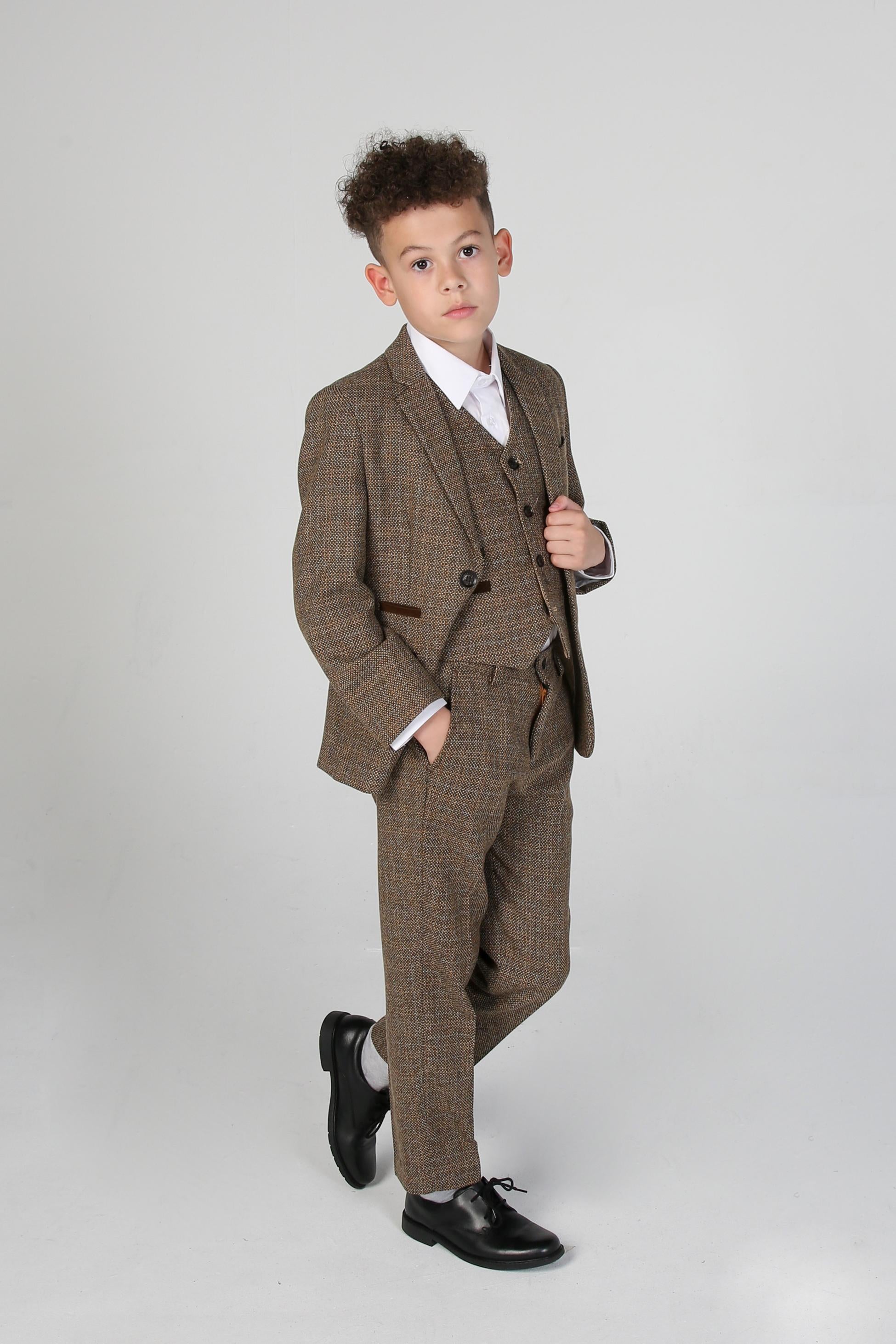 Tailored Brown Suit for Boys – Brown