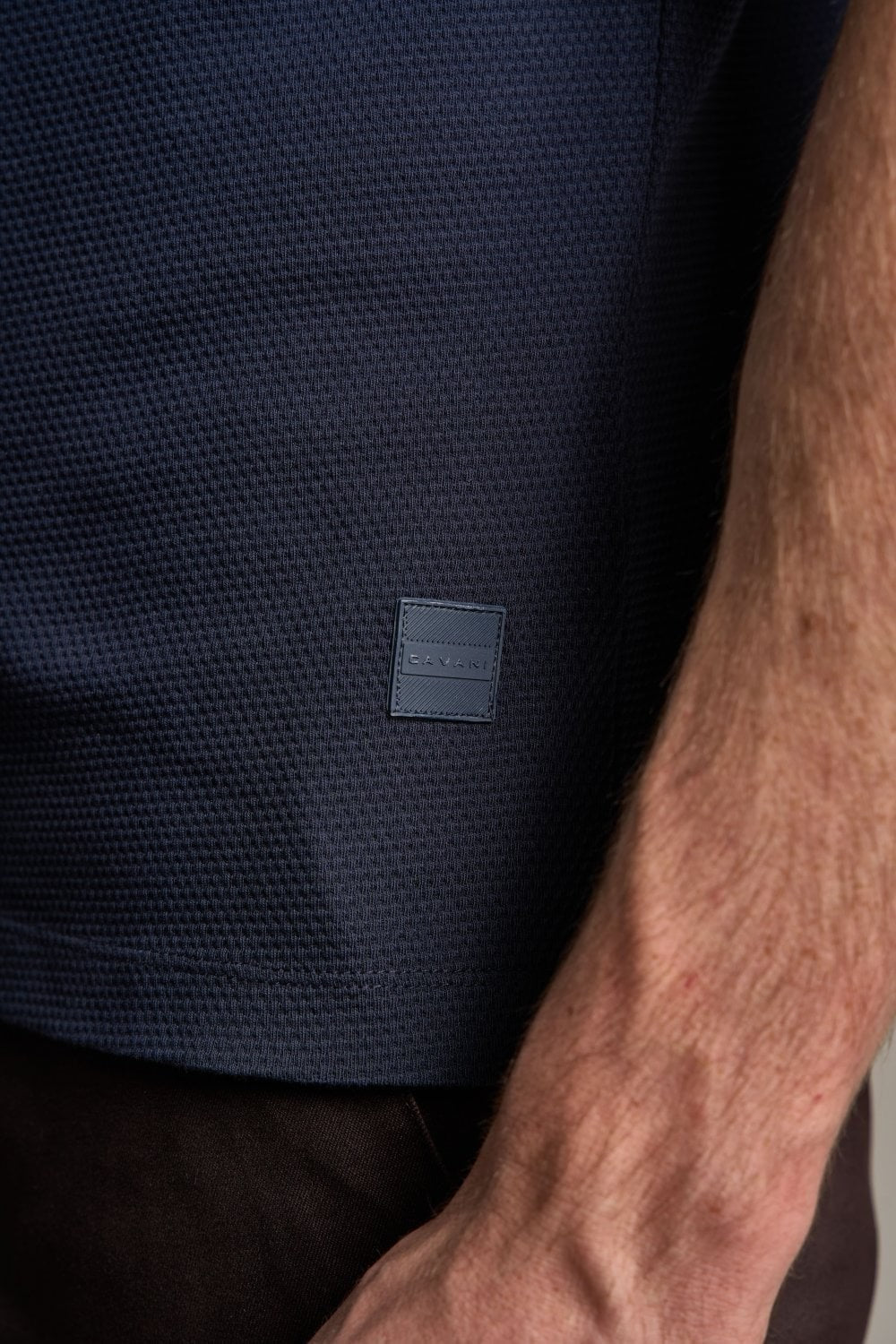 Mens Navy Blue Cotton Slim Fit T Shirt BYRON