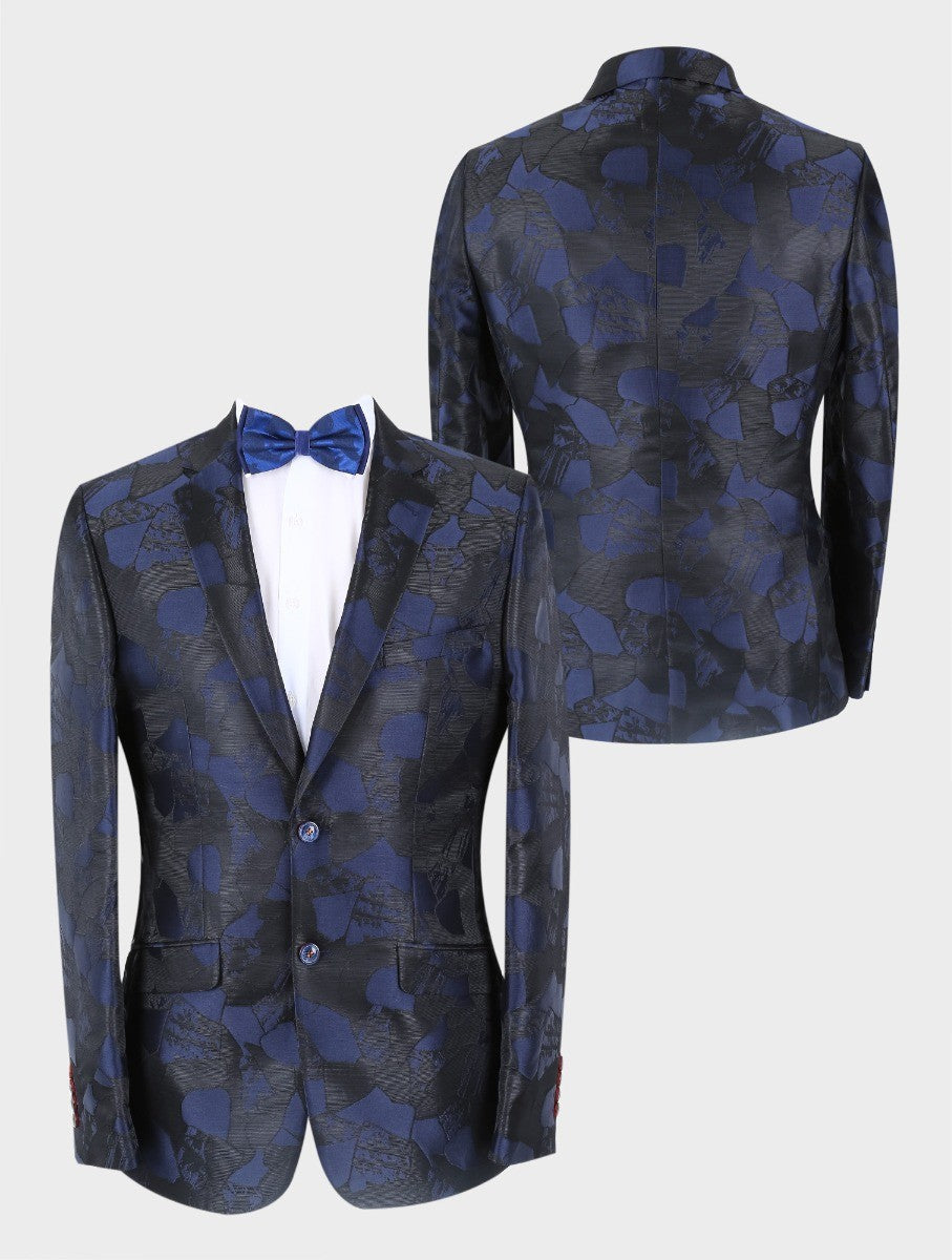 Men’s Navy Embellished Slim Fit Blazer BERLUCONI