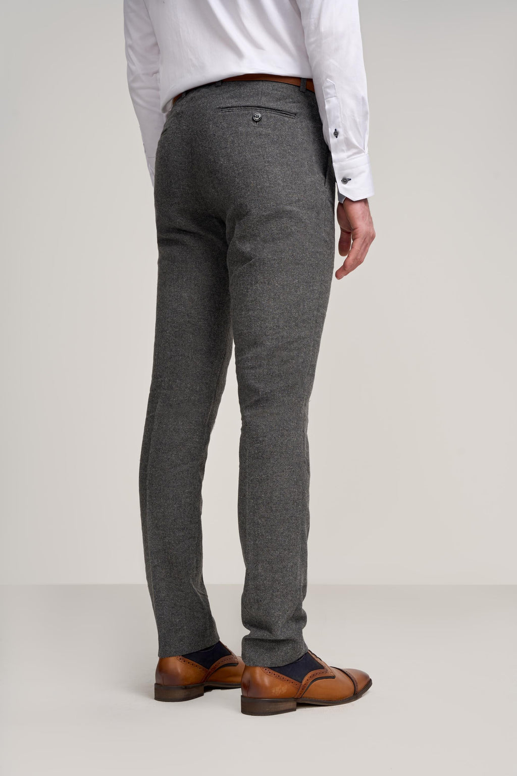 COSMO Grey Men's Herringbone Tweed Suit