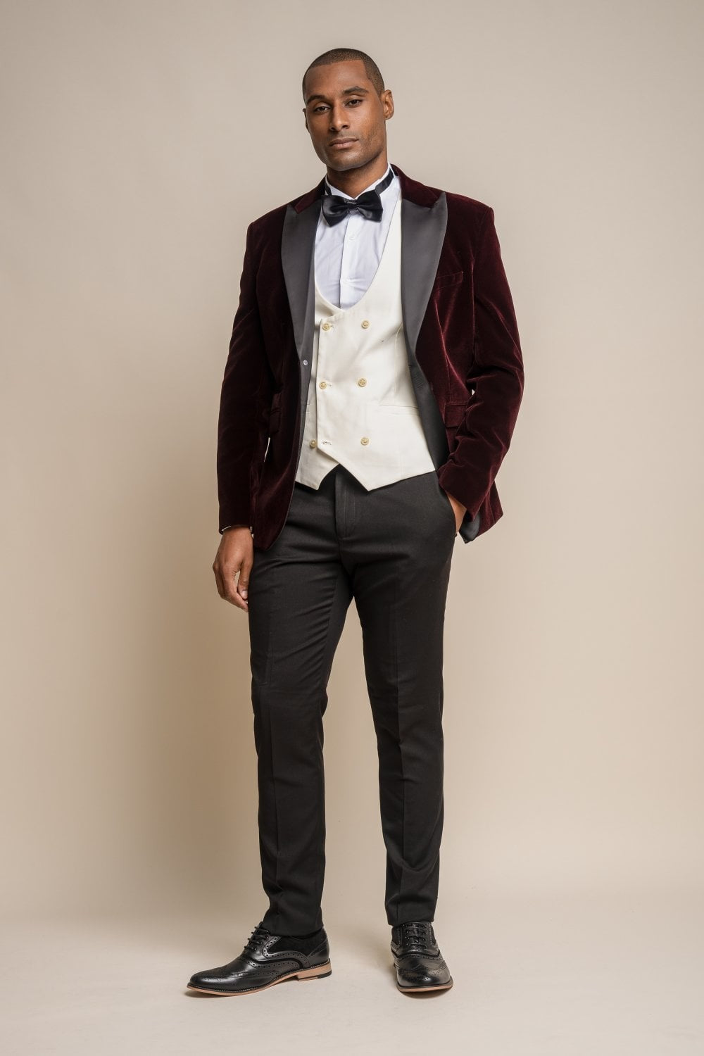 Mens Wine Slim Fit Velvet Tuxedo Blazer ROSA