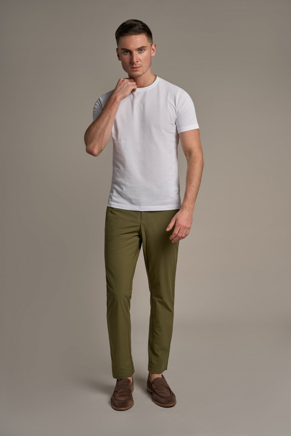 Mens White Cotton Slim Fit T Shirt BYRON