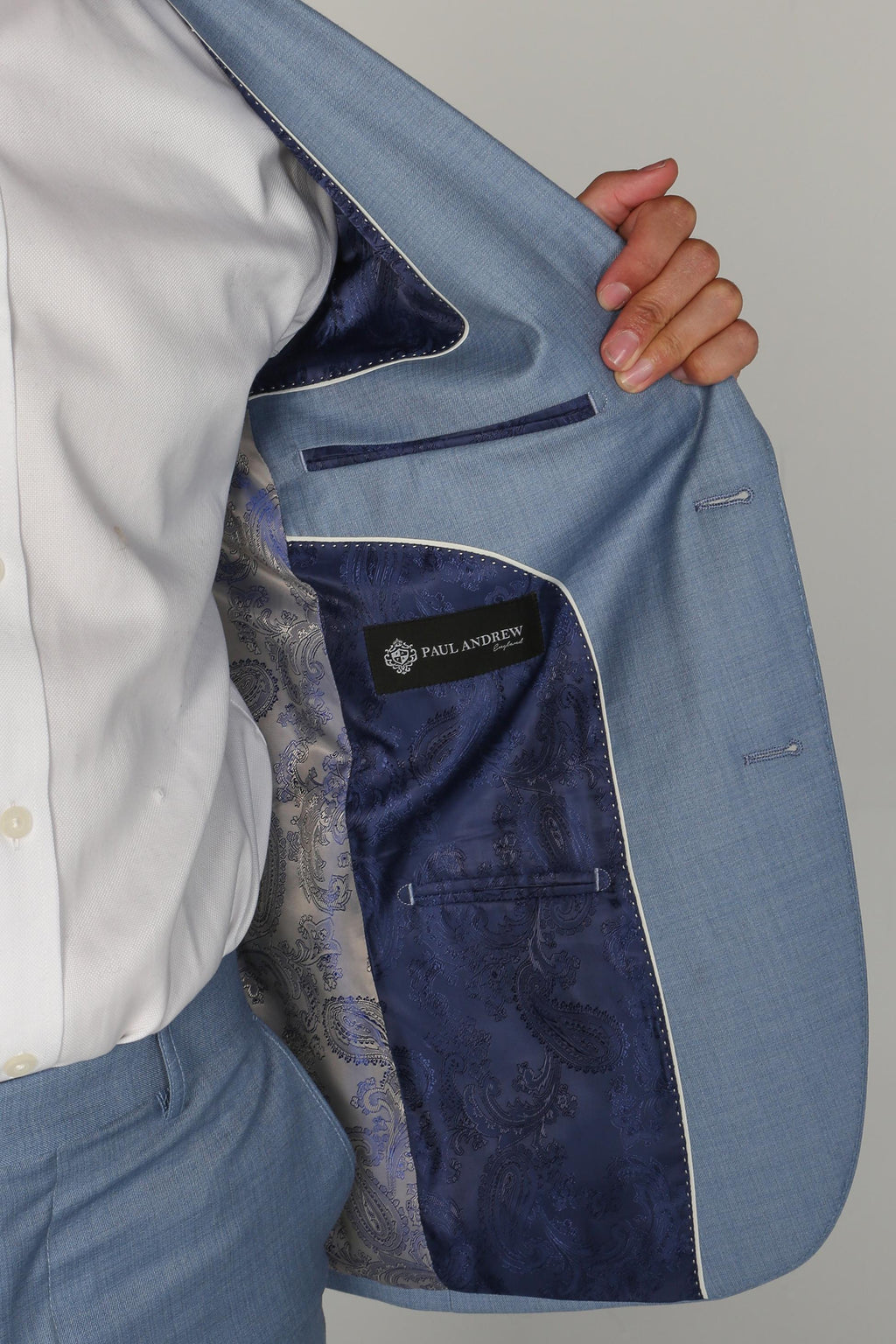 Mens Blue Tailored Fit Formal Suit Jacket CHARLES