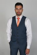 Mens navy check waistcoat Viceroy