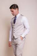 Mens beige slim fit formal waistcoat Valencia