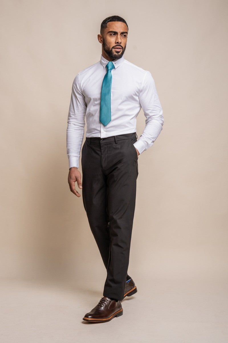 Mens Diaz White Formal Slim Fit Cotton Long Sleeve Shirt