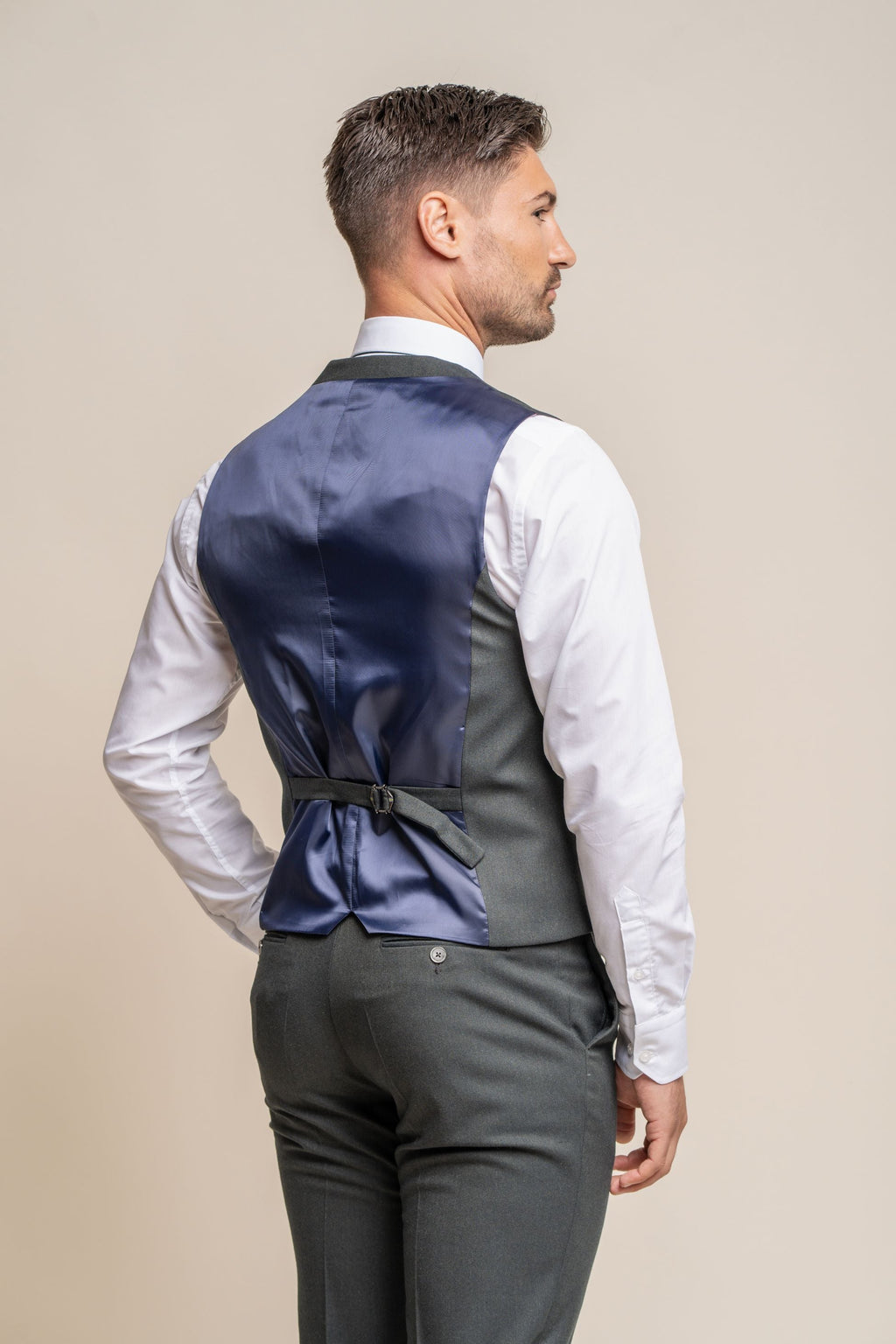 Mens Olive Green Slim Fit Formal Waistcoat FURIOUS