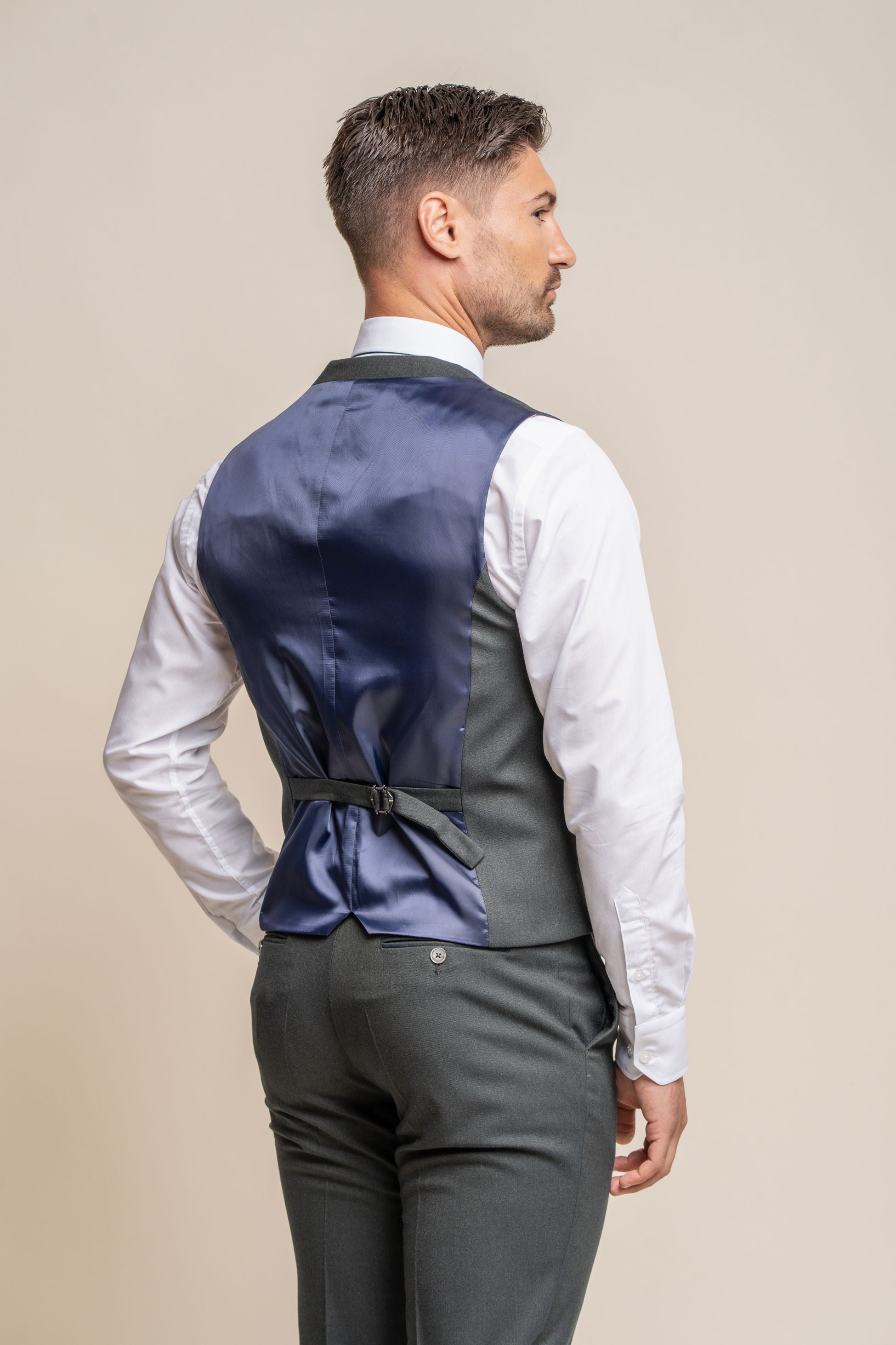 Mens Olive Green Slim Fit Formal Waistcoat FURIOUS