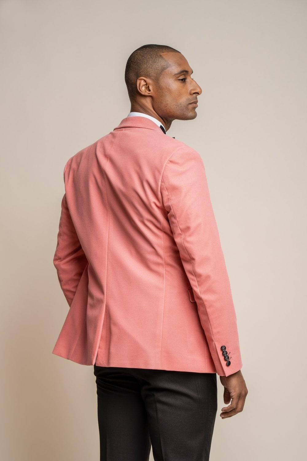 Mens Pink Slim Fit Velvet Tuxedo Blazer ROSA