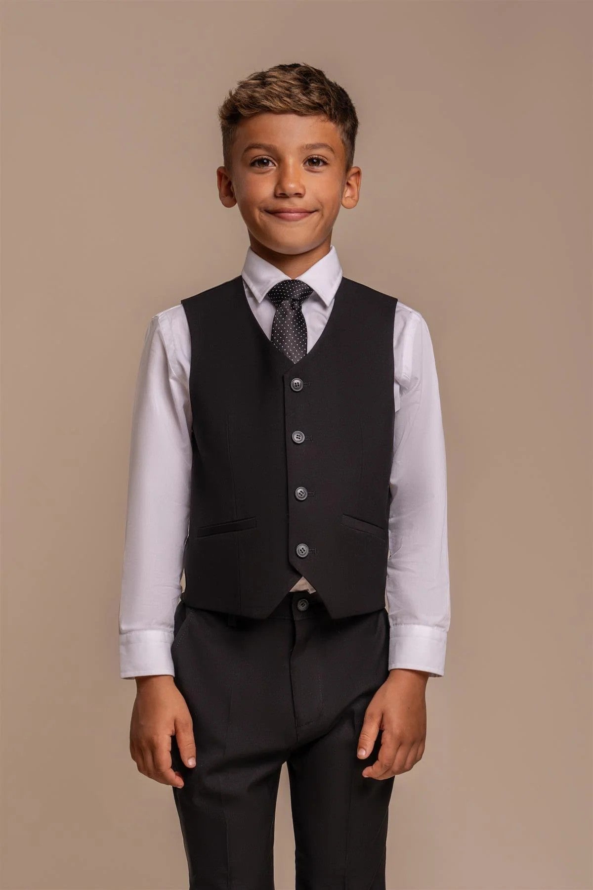 Slim Black Suit for Boys – Black