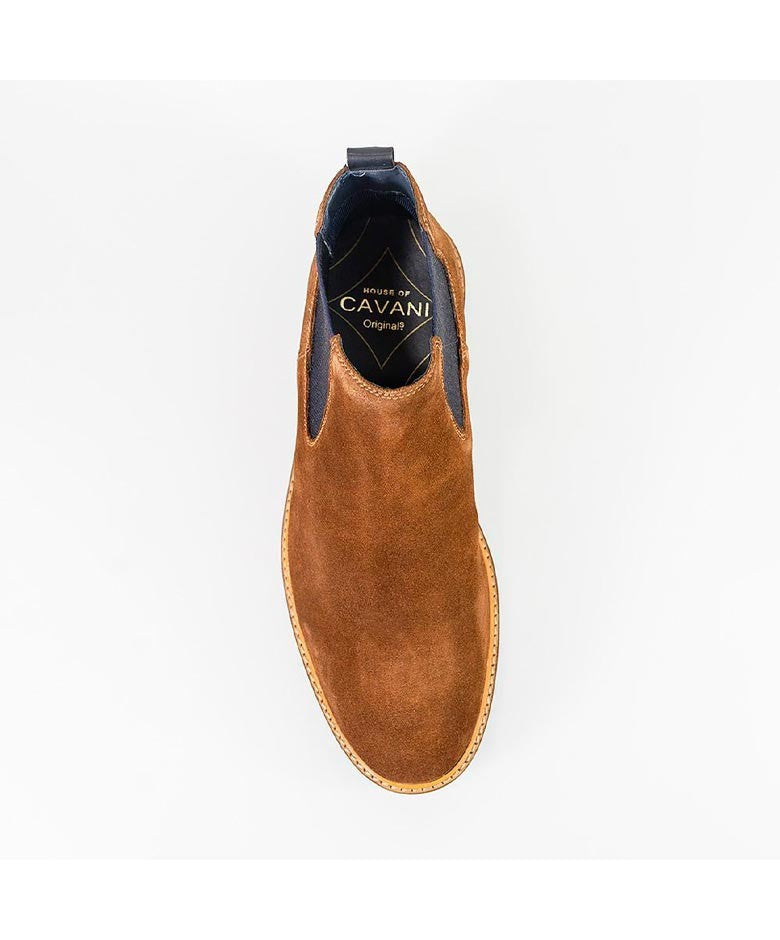 Mens Cognac Brown Slip On Chelsea Boots ARIZONA