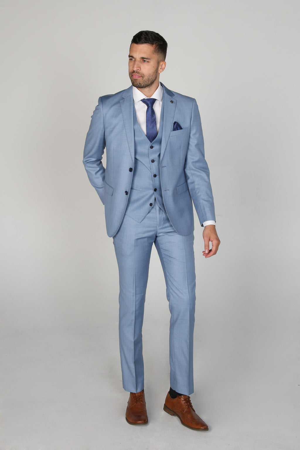 CHARLES Men’s Tailored Fit Blue Suit