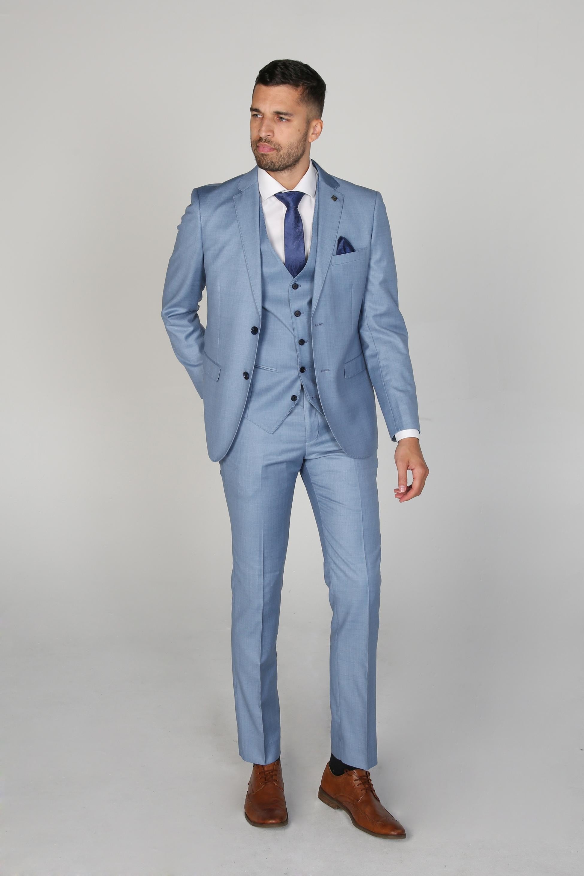 CHARLES Men’s Tailored Fit Blue Suit