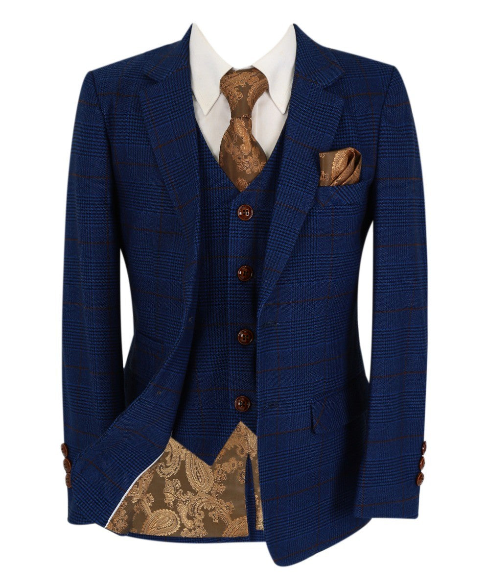 Tailored Navy Suit for Boys – Royal Blue