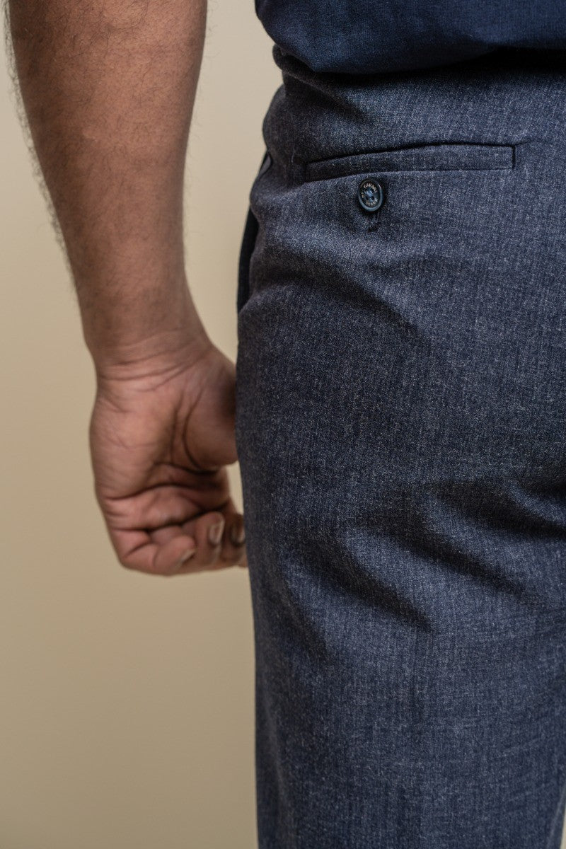 Men's Tokyo Slim-Fit Formal Trousers – Navy Blue