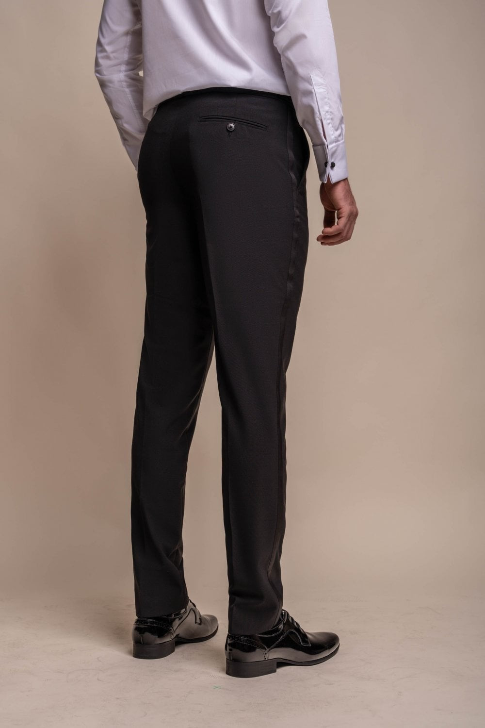 ASPEN Black Men's Slim Fit Wool Blend Tuxedo Dinner Suit