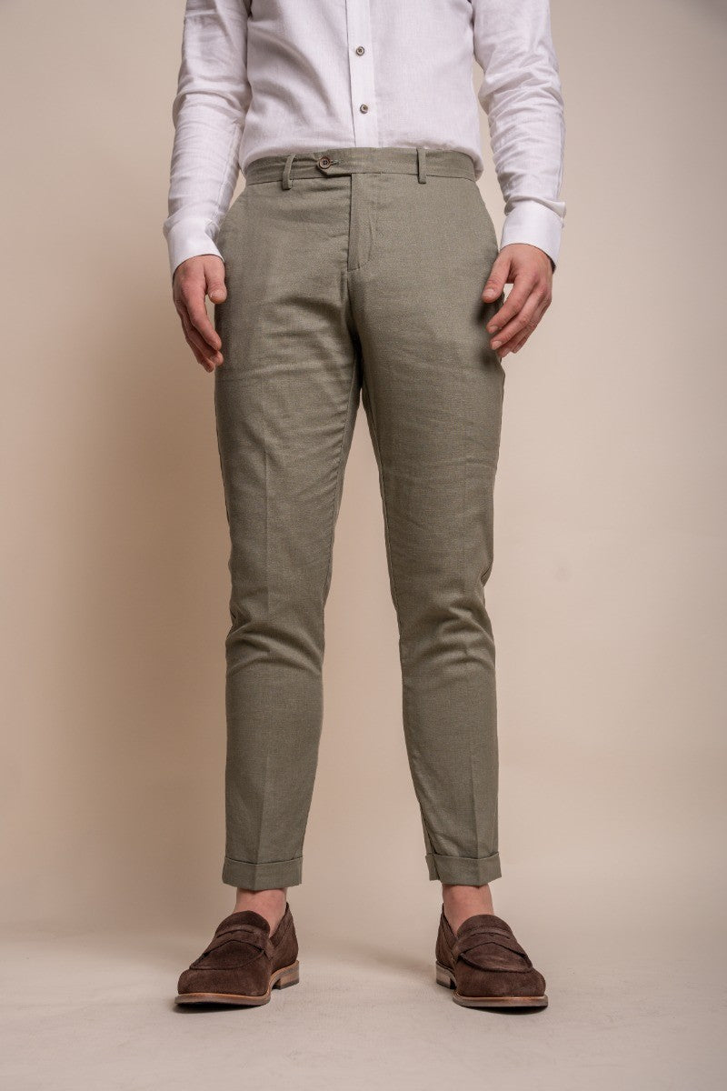 Men's Slim Fit Linen Blazer Collection ALVARI - Sage