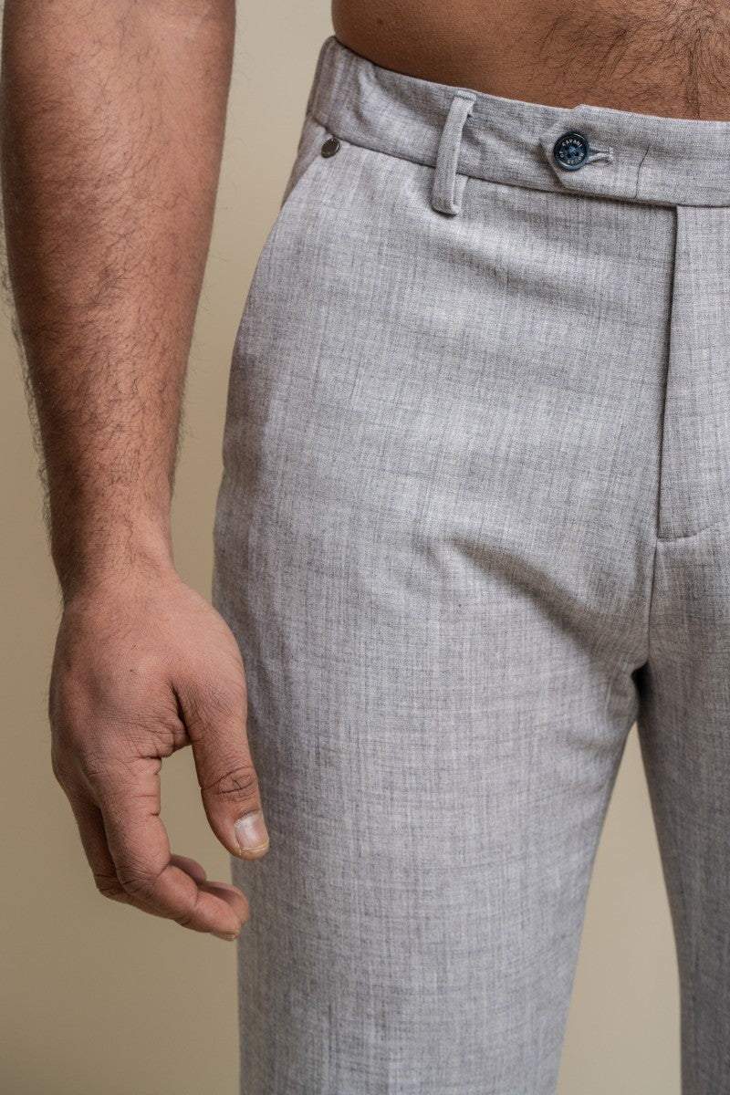 Men's Tokyo Slim-Fit Formal Trousers – Dove Grey
