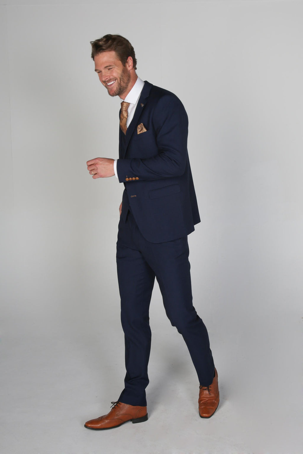 Mens Navy Blue Tailored Fit Formal Suit MAYFAIR