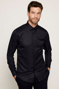 Men’s slim fit long sleeve dress shirt smart office