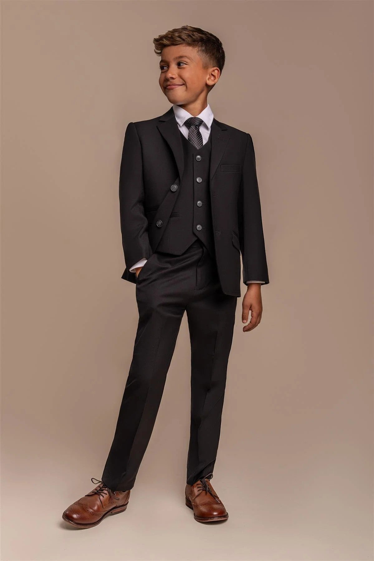 Slim Black Suit for Boys – Black