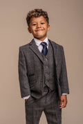 boys’ herringbone tweed wool blend slim fit suit