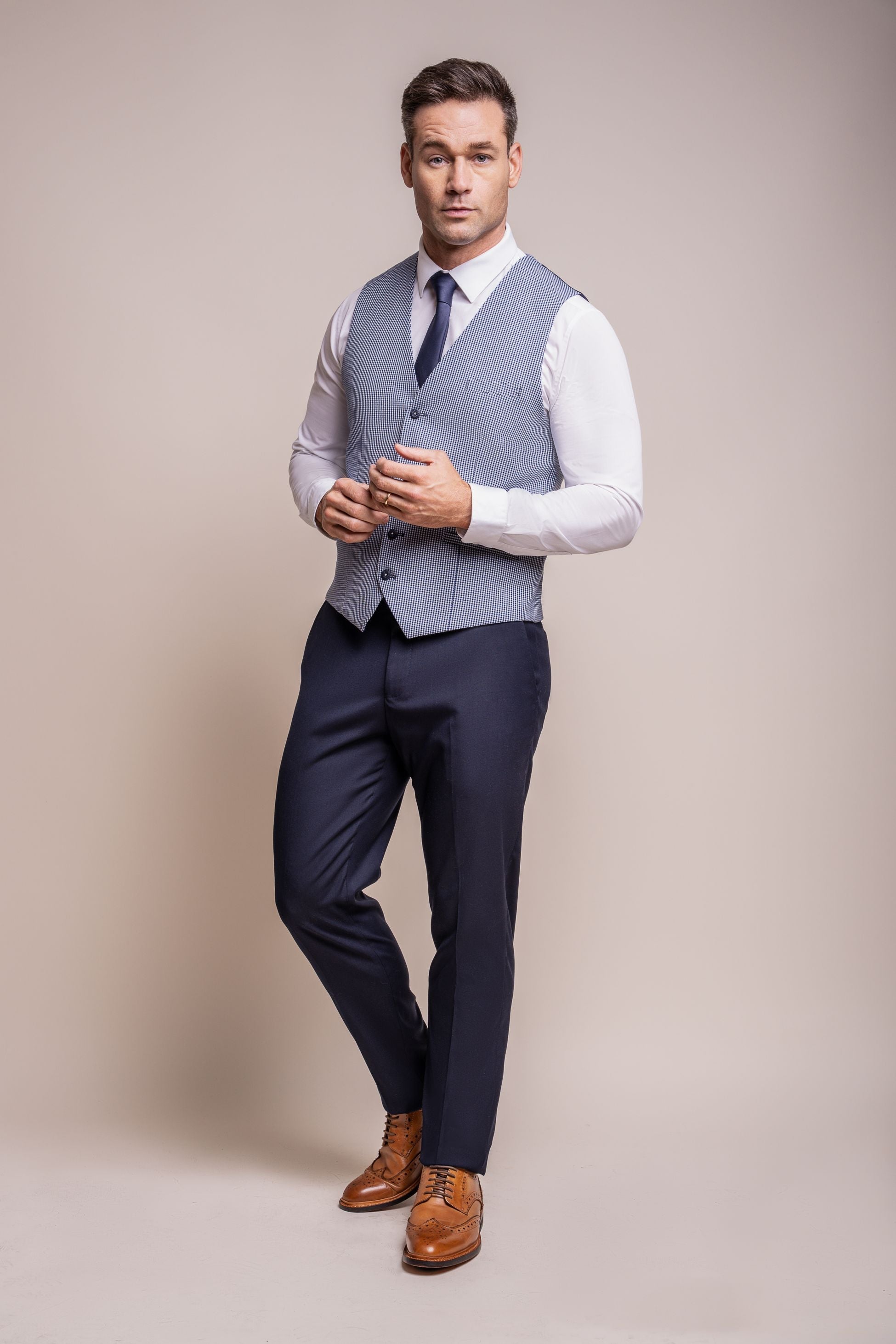 Mens Blue Slim Fit Waistcoat BARESI