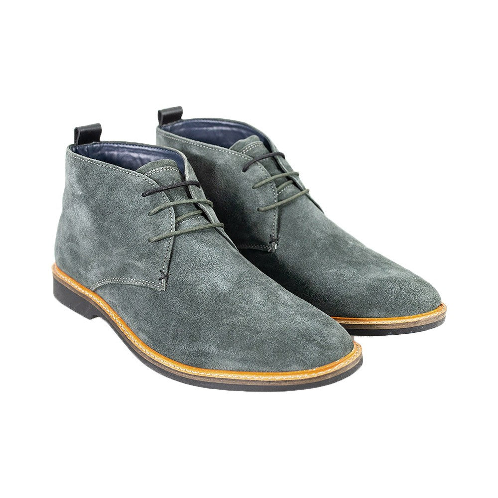 Men's grey suede chukka boots, SAHARA.