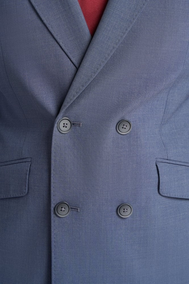 VICTORIOUS Dove Men's Wool Mix Double Breasted Slim Fit Suit