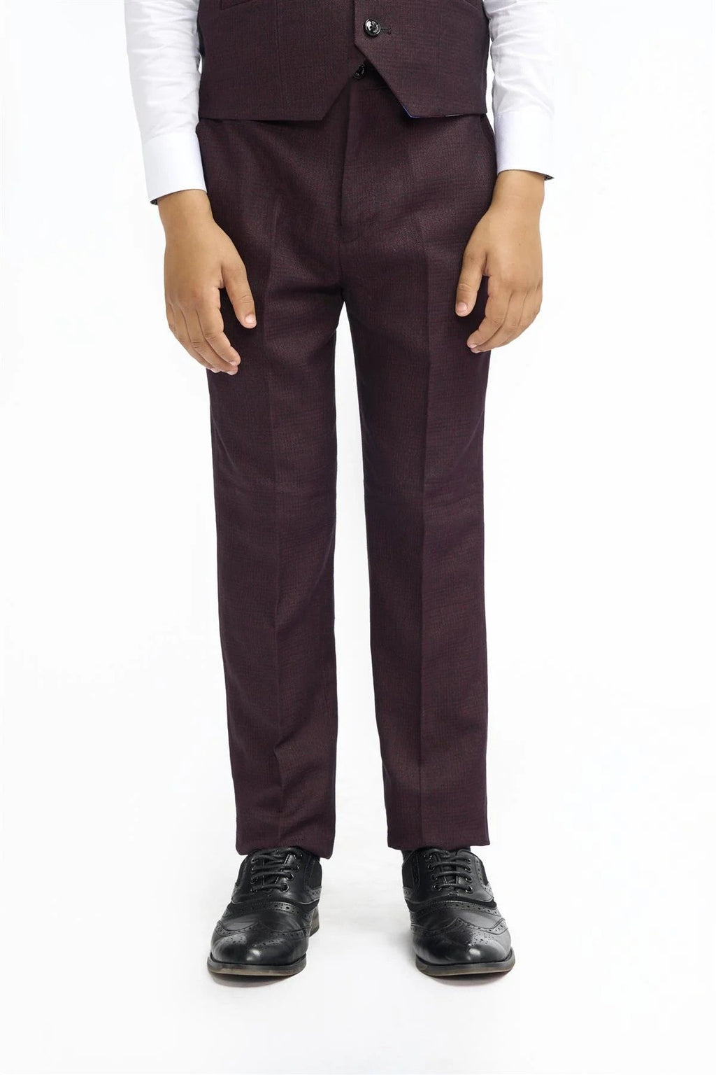3-Piece Slim Suit for Boys – Wine