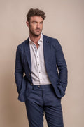 Men's Slim Fit Linen Blazer Collection ALVARI - Navy
